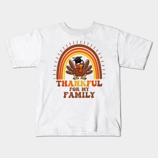 Thankful For My Family, Thanksgiving Fall Women Men and kids Kids T-Shirt